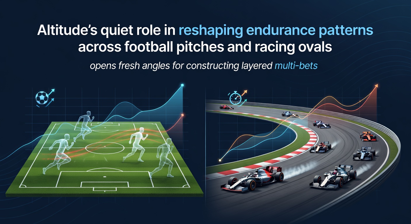 High-altitude football pitch during a match with players showing signs of endurance strain under thin air conditions