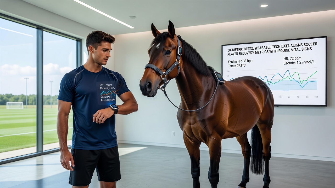 Comparative charts showing aligned biometric trends between human athletes and racehorses