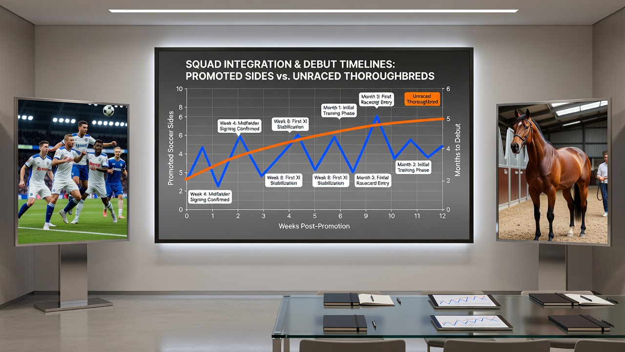 Thoroughbred debut performance charts aligned with soccer integration data