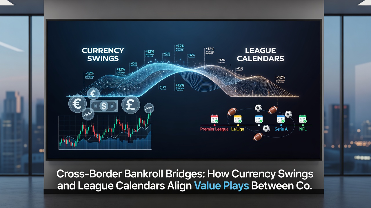 Split view of European soccer stadium and Australian racetrack with currency symbols