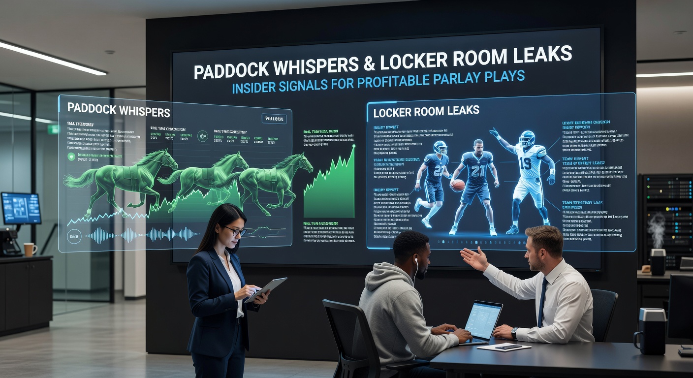 Soccer manager gesturing intently in locker room, players nodding amid strategy whispers before parlay-boosting clash