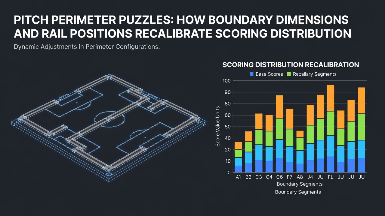 Close-up diagram illustrating how rail shifts on a turf track correspond to pitch boundary changes in soccer for betting analysis