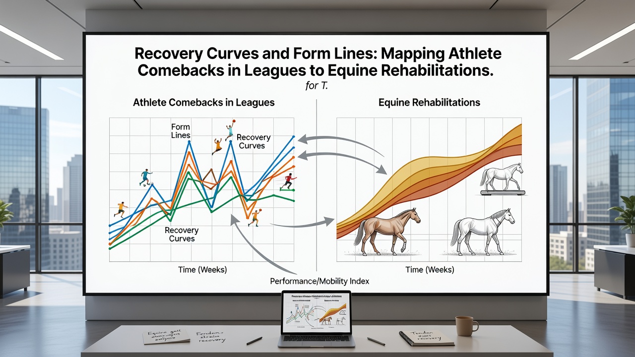 Data visualization comparing recovery timelines between football players and racehorses