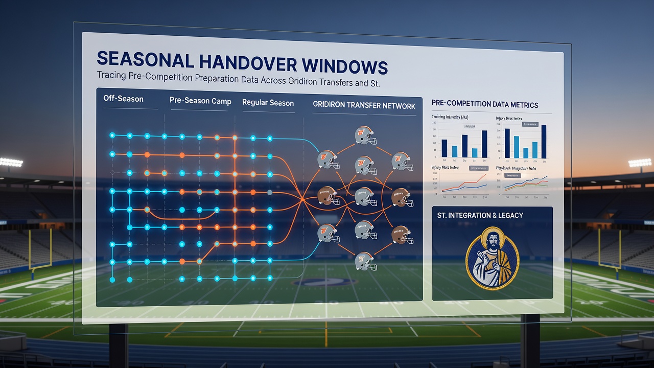 Data fusion dashboard showing gridiron and racing preparation timelines side by side