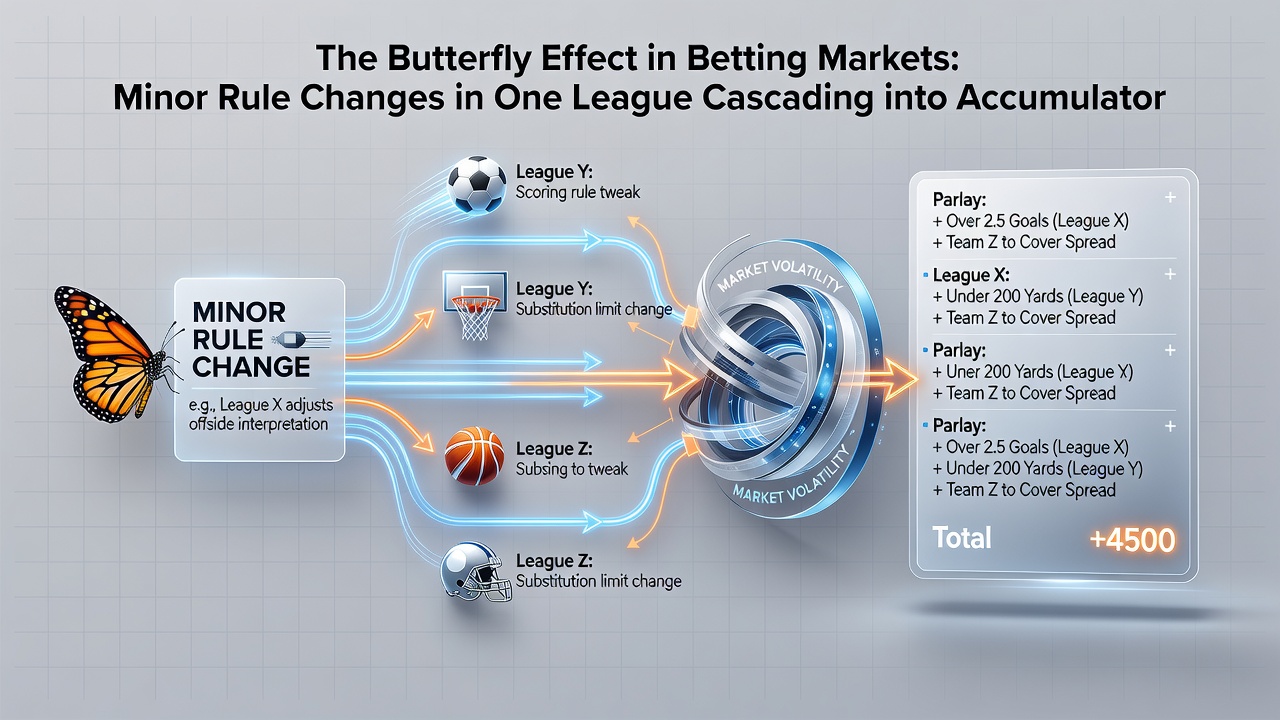 Diagram illustrating data flows between soccer rule updates and horse racing betting lines during accumulator construction